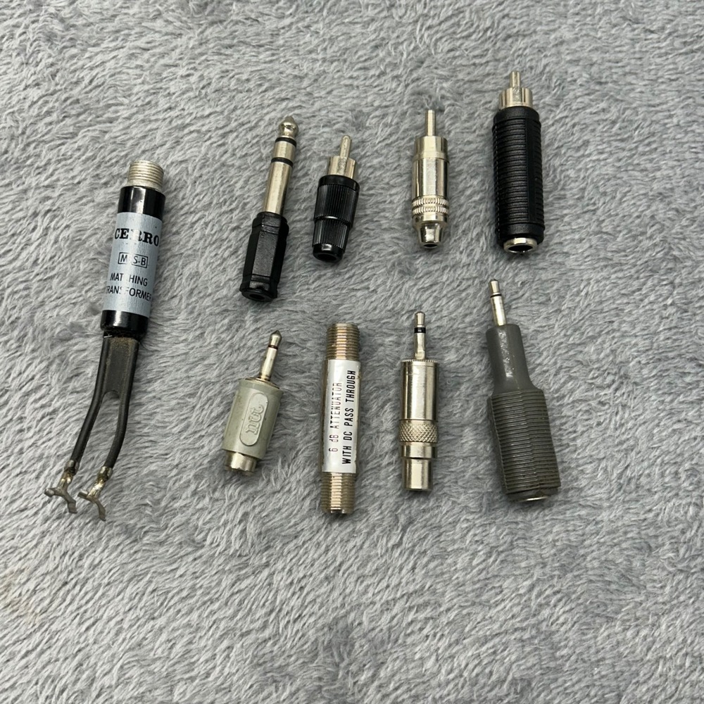 Vintage Audio Adapter Lot Sony PC-1 Japan Cerro MTS-B RCA 3.5mm 1/4 Attenuator
